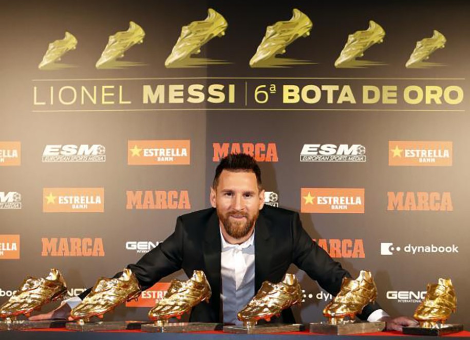 Messi và bộ sưu tập vô giá 6 "Chiếc giày vàng châu Âu"
